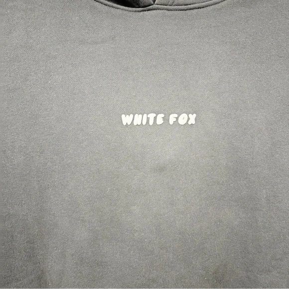 White Fox Boutique Leisure Hoodie Womens Sz L/XL Dark Gray Oversized Sweatshirt - Picture 3 of 8